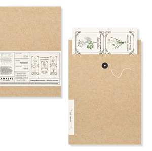 Transfert décoratif  Amatxi transfert Illustrations botaniques packaging